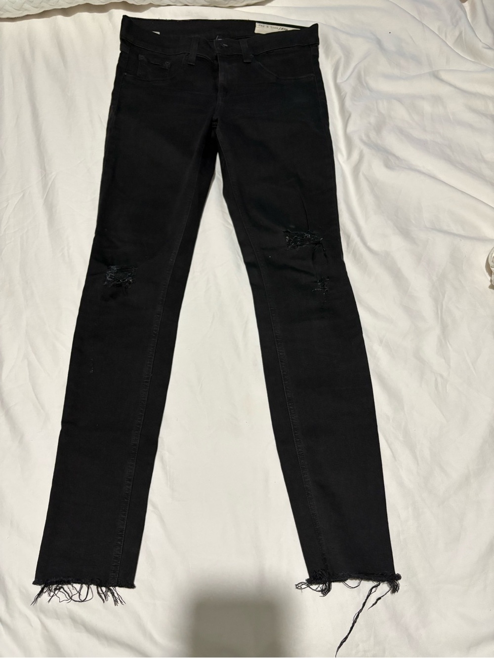 rag & bone Black Distressed Skinny Jeans